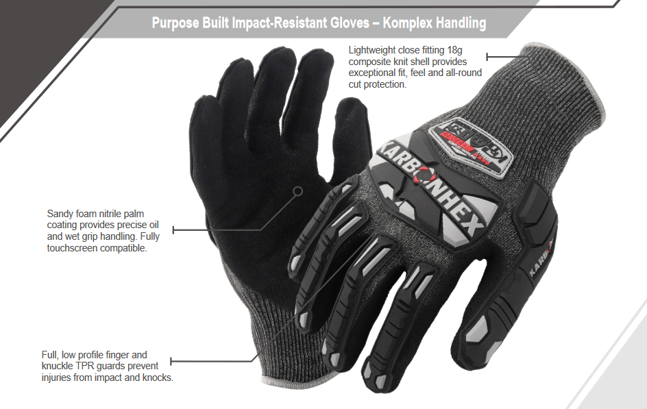 C44270 SW® Karbonhex® KX90 Foam Nitrile Coated Impact Cut Gloves